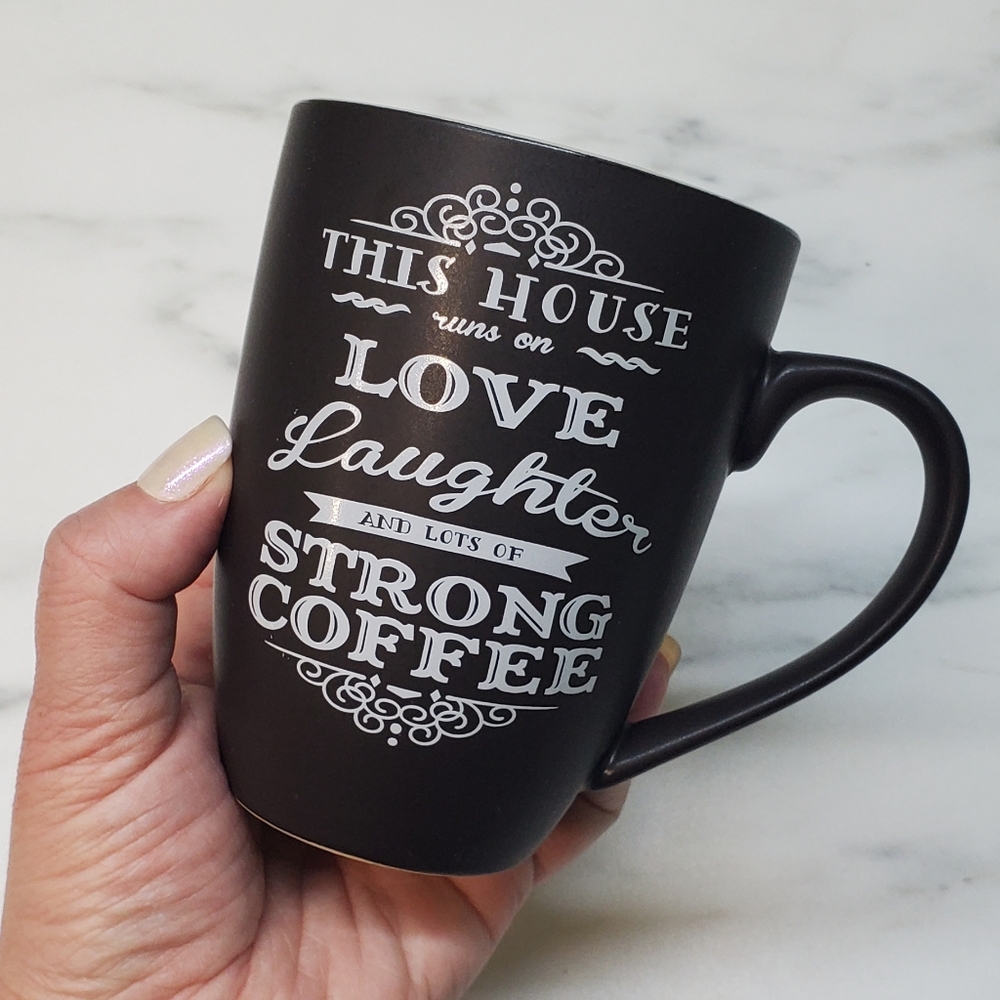 Mug - Urban Barn Black Coffee Mug with Inspirational Quote
